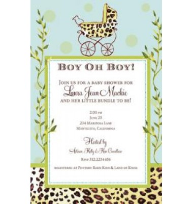 Baby Shower Invitations, Leopard Carriage Boy, Bella Ink